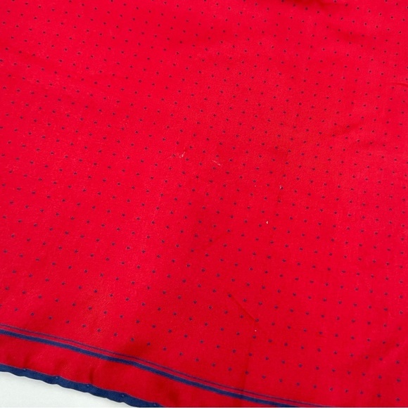 Barney’s New York Silk Pocket Square Red Handkerchief Polka Dots Vintage - Picture 5 of 6